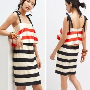 Anthropologie Mare Mare Satin Dress with Bow Straps